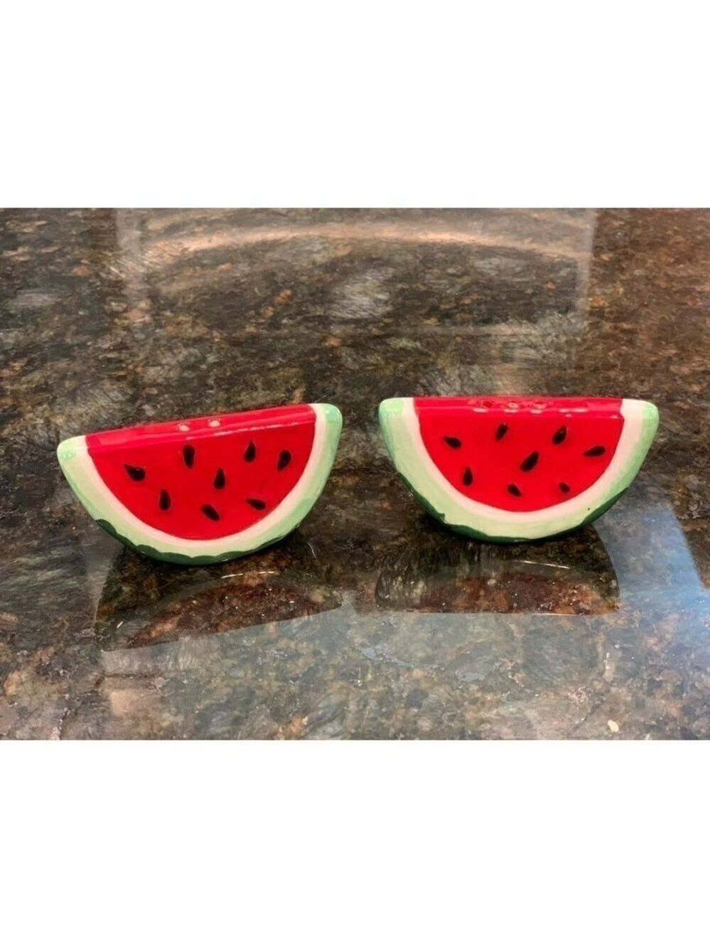 Watermelon Salt & Pepper Shakers Ceramic Home Decor New Tiered Tray Decor - Picture 8 of 8
